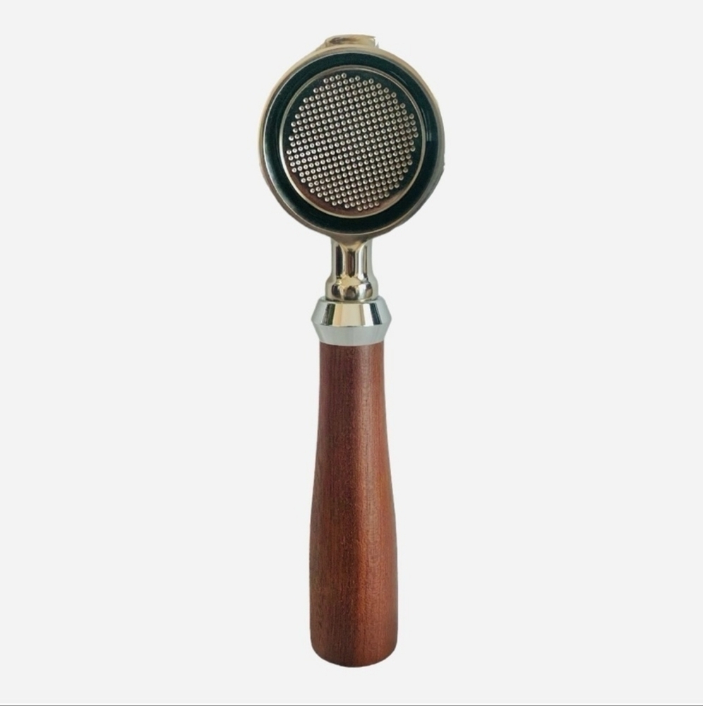 NIB COFFEE Portafilter Wood Handle Espresso Coffee Bottomless Filter Holder